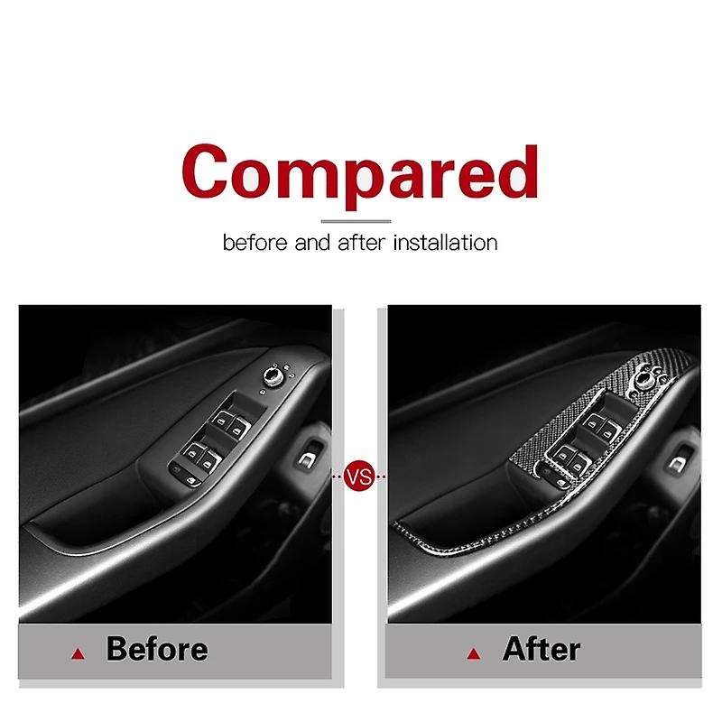 Car Carbon Fiber Interior Decoration Window Control Switch Panel Cover Sticker for  Q5 (2010-2018) S