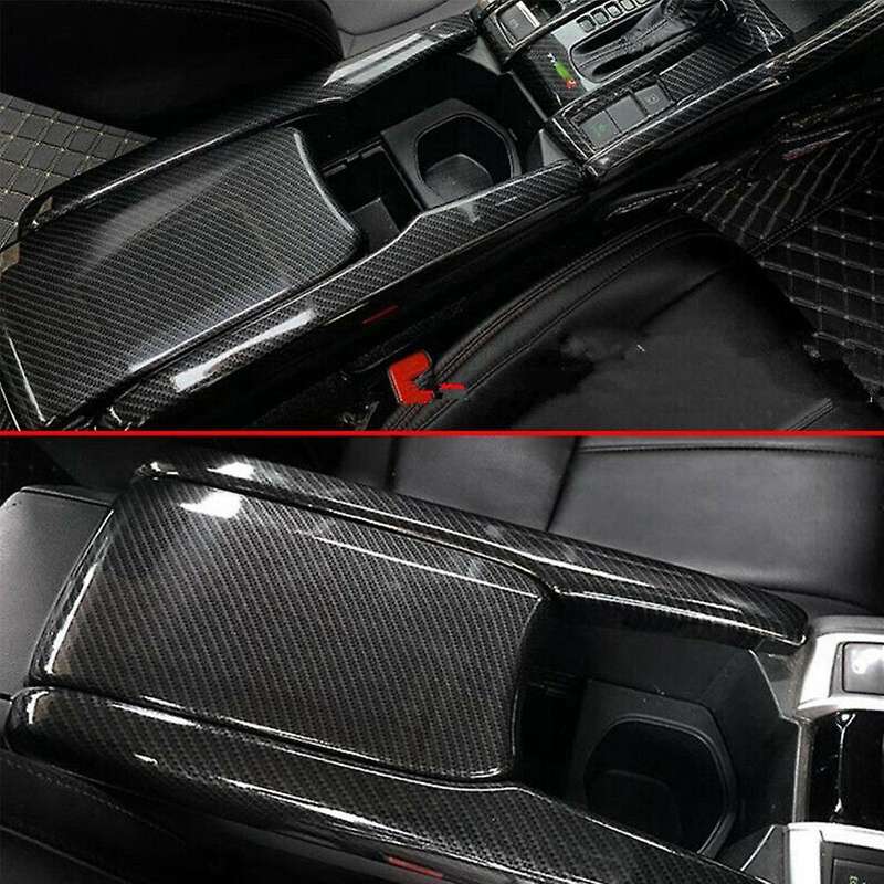Car Carbon Fiber Interior Decor Trim Retrofitting Central Control Panel Stickers Cover for 10Th 2016