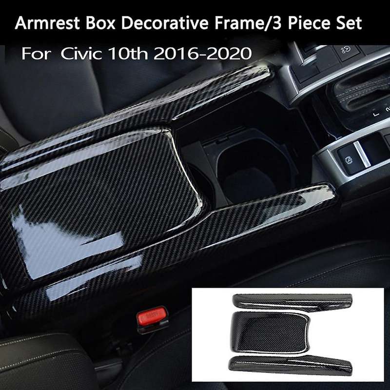 Car Carbon Fiber Interior Decor Trim Retrofitting Central Control Panel Stickers Cover for 10Th 2016