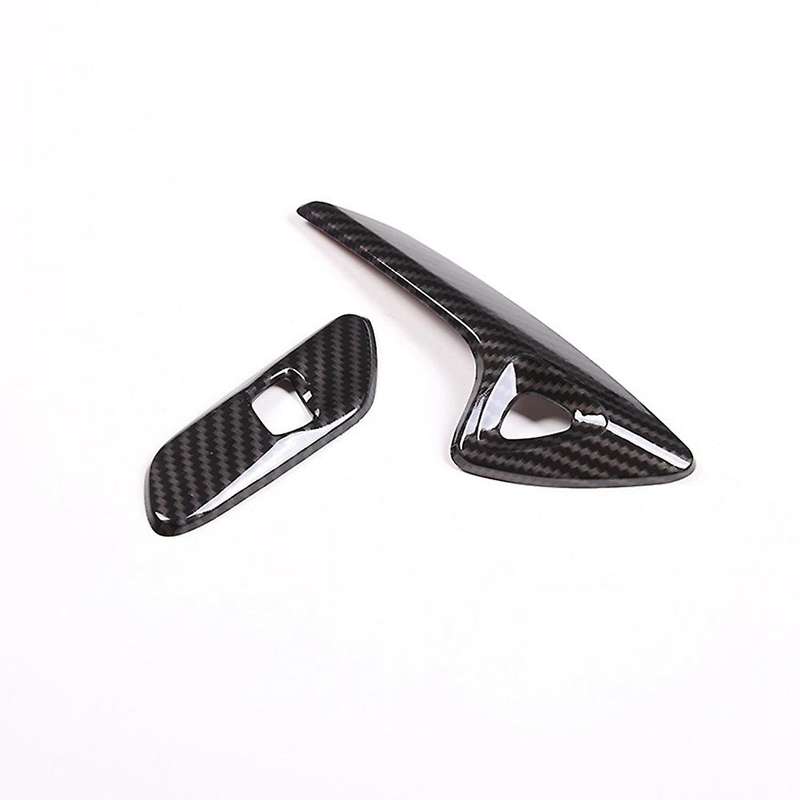 Car Carbon Fiber Interior Inner Electric Door Lock Switch Cover Frame Sticker for Corvette C7 2014-