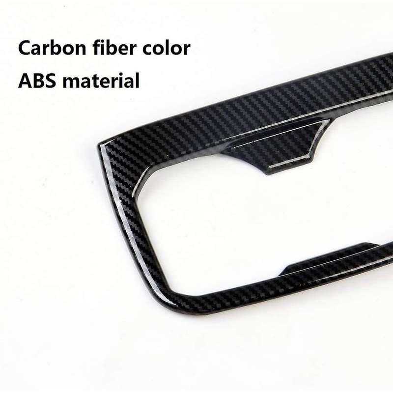 Car Carbon Fiber Interior Rear Seat Armrest Cup Holder Cover Trim for 2015-2020 Accessories