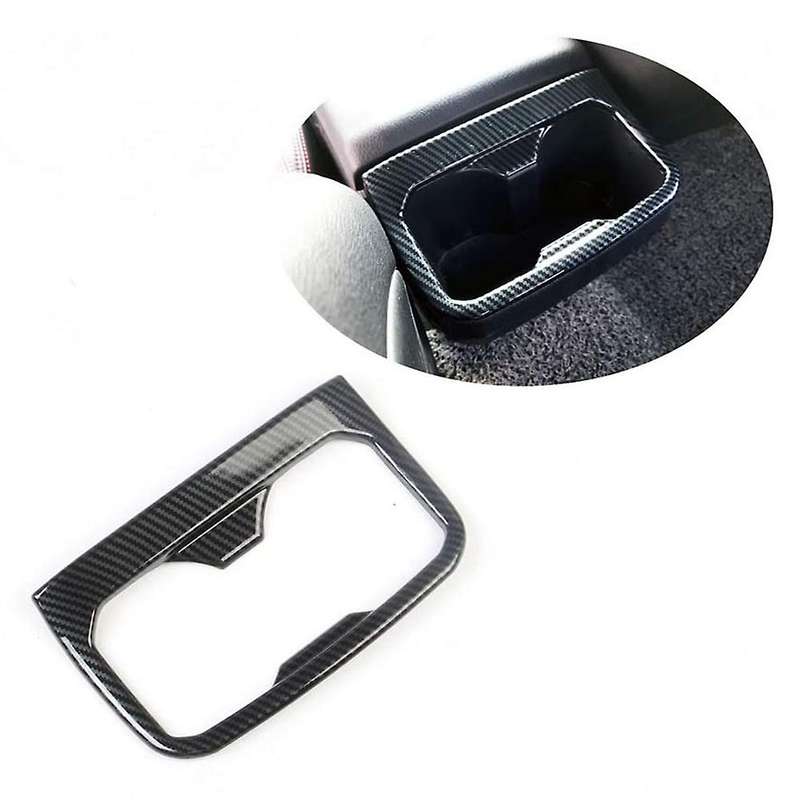 Car Carbon Fiber Interior Rear Seat Armrest Cup Holder Cover Trim for 2015-2020 Accessories