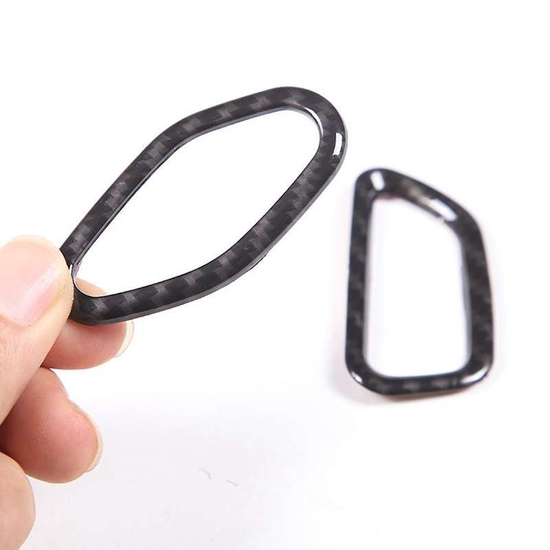 Car Carbon Fiber Interior Inner Door Lock Switch Cover Decoration Sticker for Corvette C7 2014-2019