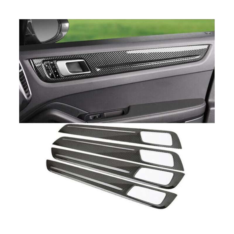 Car Carbon Fiber Interior Door Panel Decorative Strips, Interior Frame Stickers for 18-19