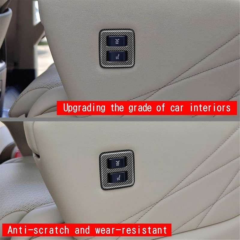 Car Carbon Fiber Middle Row Seat Outer Side Button Trim Frame Interior Accessories for Alphard 40 Se