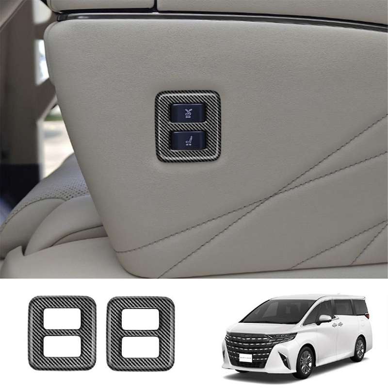 Car Carbon Fiber Middle Row Seat Outer Side Button Trim Frame Interior Accessories for Alphard 40 Se