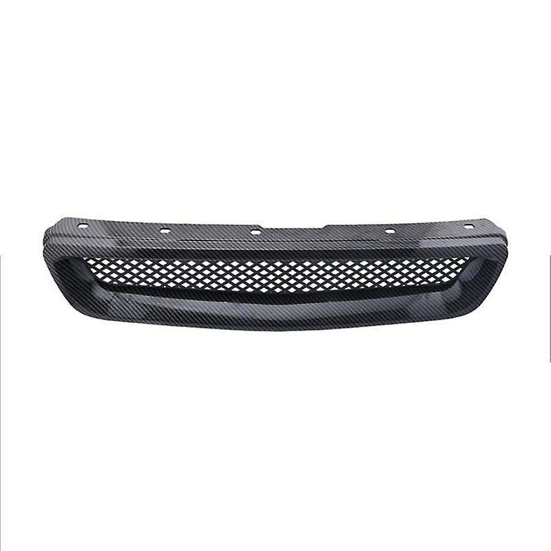 Car Carbon Fiber Mesh ABS Front Hood Grille Grill for JDM Type R 1999-2000