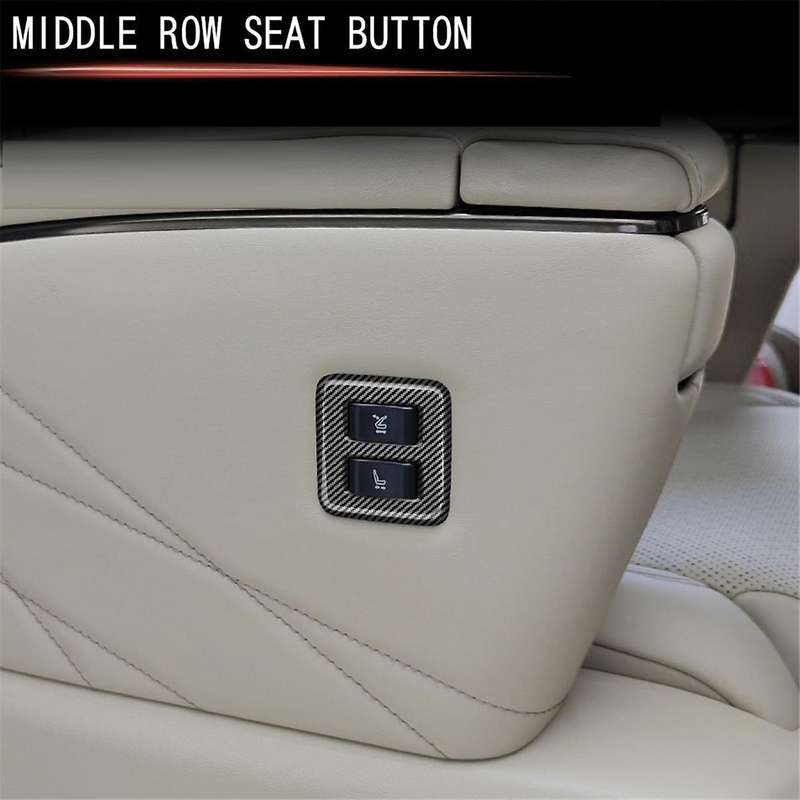 Car Carbon Fiber Middle Row Seat Outer Side Button Trim Frame Interior Accessories for Alphard 40 S