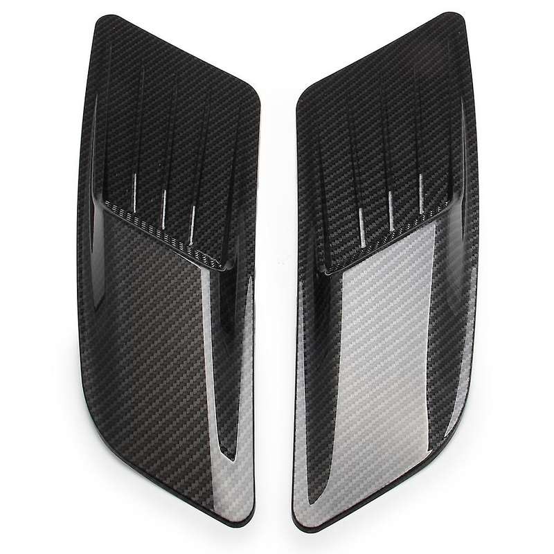 Car Carbon Fiber Look Front Hood Air Intake Trim Scoop Vent Guards for 2015-2017