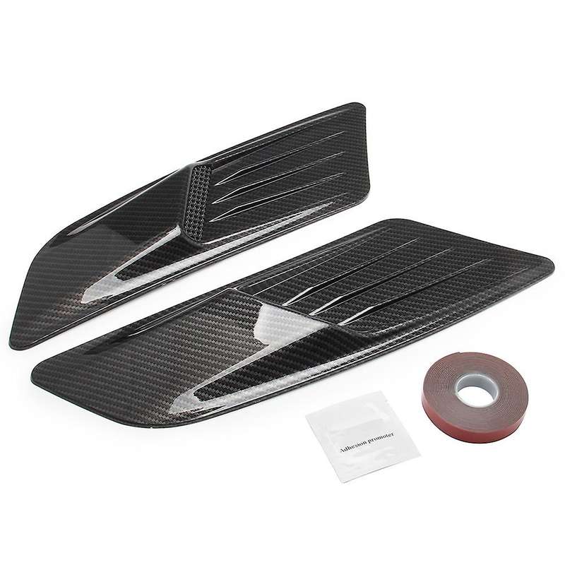 Car Carbon Fiber Look Front Hood Air Intake Trim Scoop Vent Guards for 2015-2017