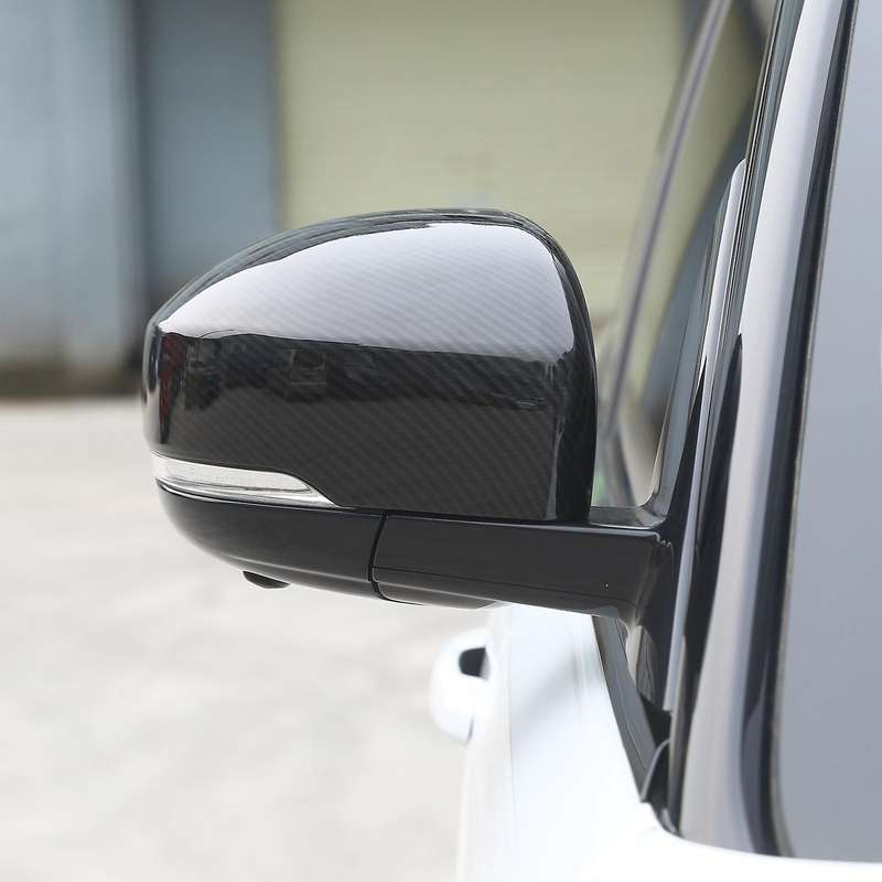 Car Carbon Fiber Look Rearview Mirror Cap Cover Trim for Range Sport 2014-2020