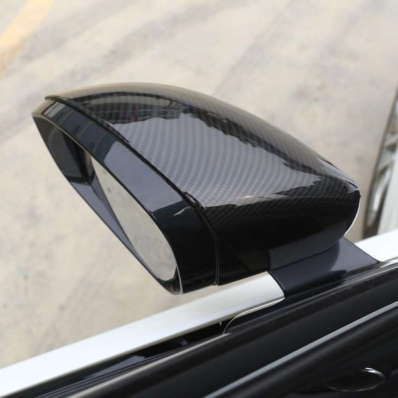 Car Carbon Fiber Look Rearview Mirror Cap Cover Trim for Range Sport 2014-2020