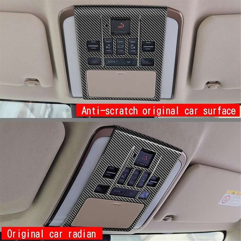 Car Carbon Fiber Pattern Front Reading Light Frame Interior Accessories for Alphard/Vellfire 40 Seri