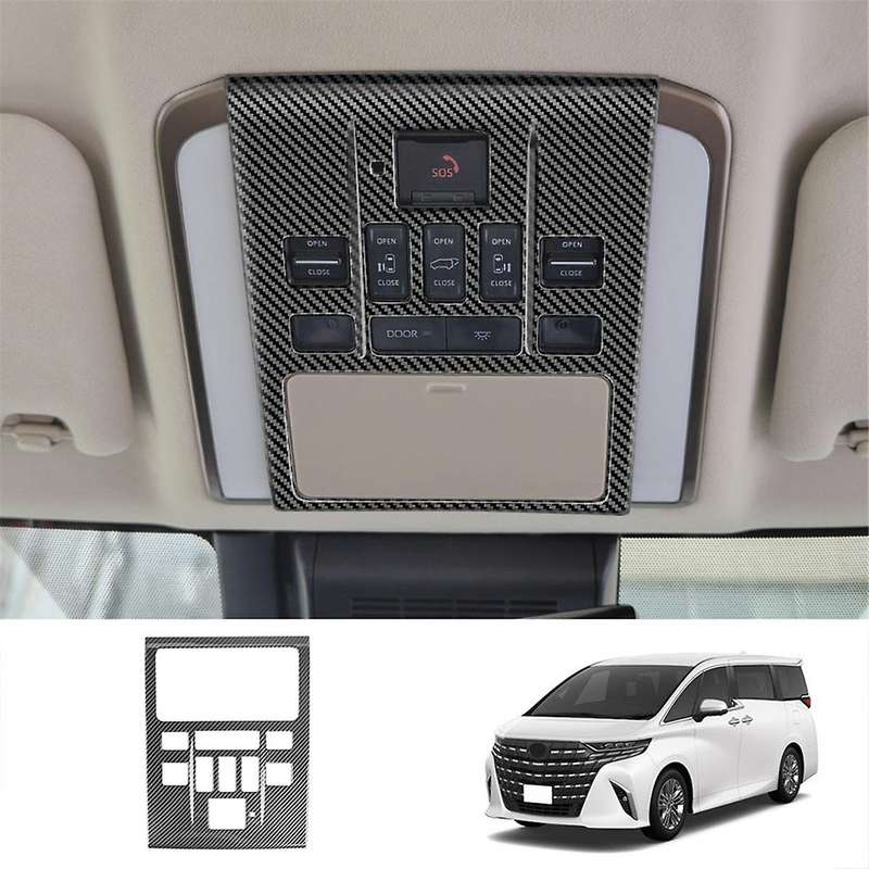 Car Carbon Fiber Pattern Front Reading Light Frame Interior Accessories for Alphard/Vellfire 40 Seri