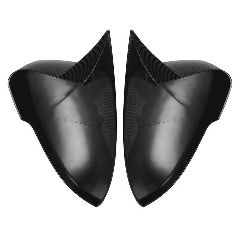 Car Carbon Fiber Ox Horn Rearview Side Glass Mirror Cover Trim Frame Side Mirror Caps for 2015-2020