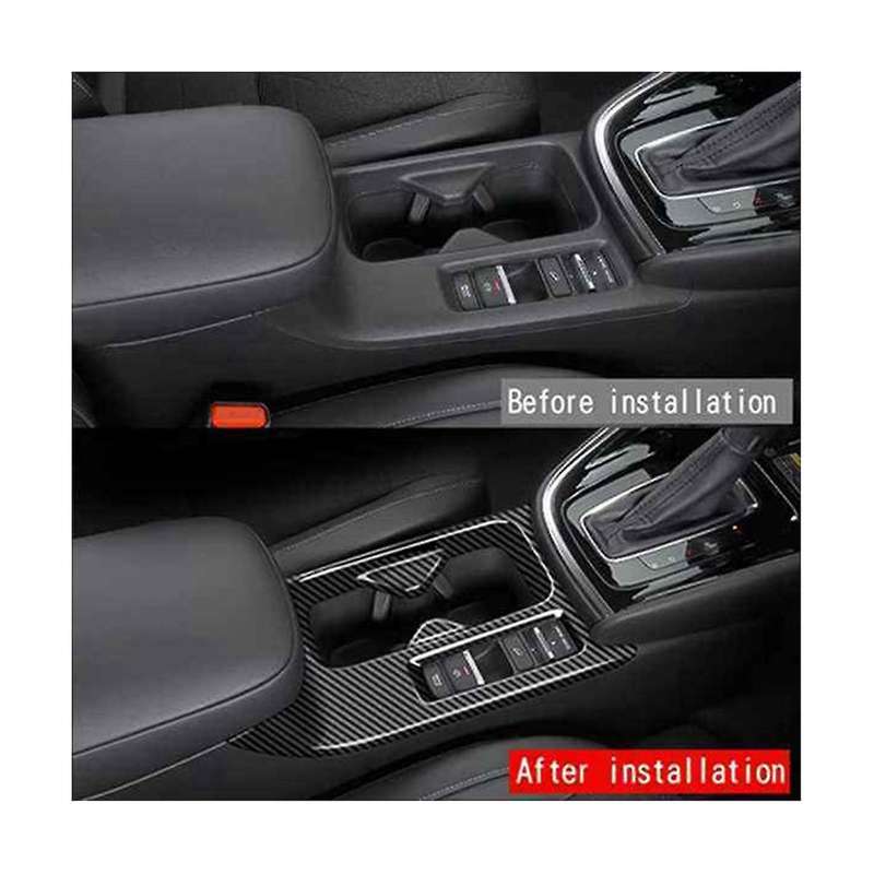 Car Carbon Fiber Pattern Center Console Water Cup Holder Cover Trim Stickers for -v Xrv Xr-v 2022+