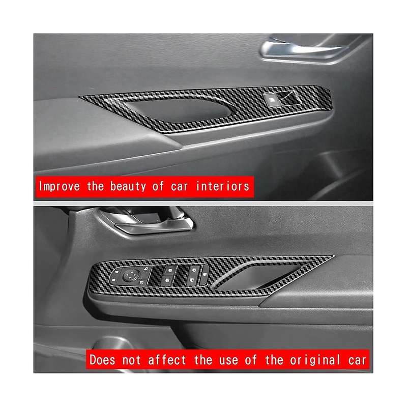 Car Carbon Fiber Pattern Interior Door Armrest Window Glass Switch Frame Panel Cover Trims for C28 2