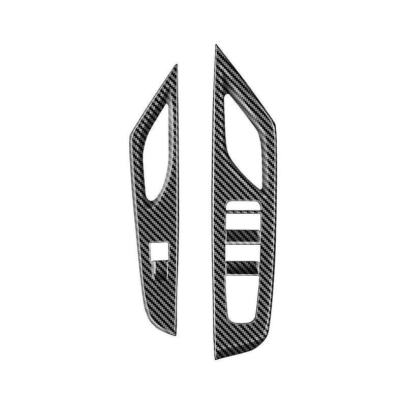 Car Carbon Fiber Pattern Interior Door Armrest Window Glass Switch Frame Panel Cover Trims for C28 2