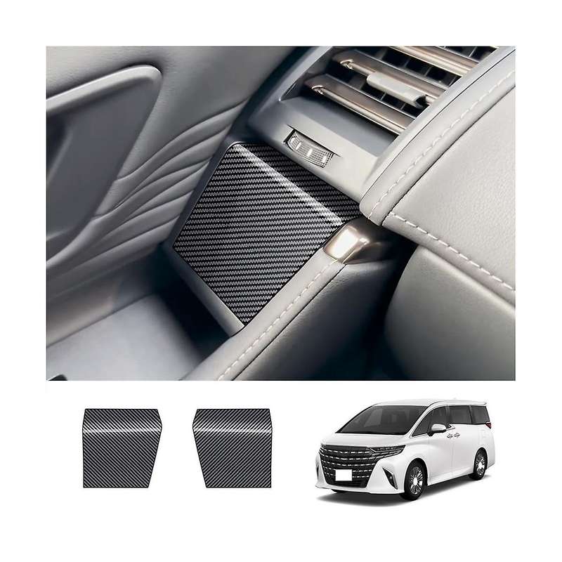 Car Carbon Fiber Pattern Glass Switch Upper Panel Decoration Door Armrest Stickers for Alphard 40 Se