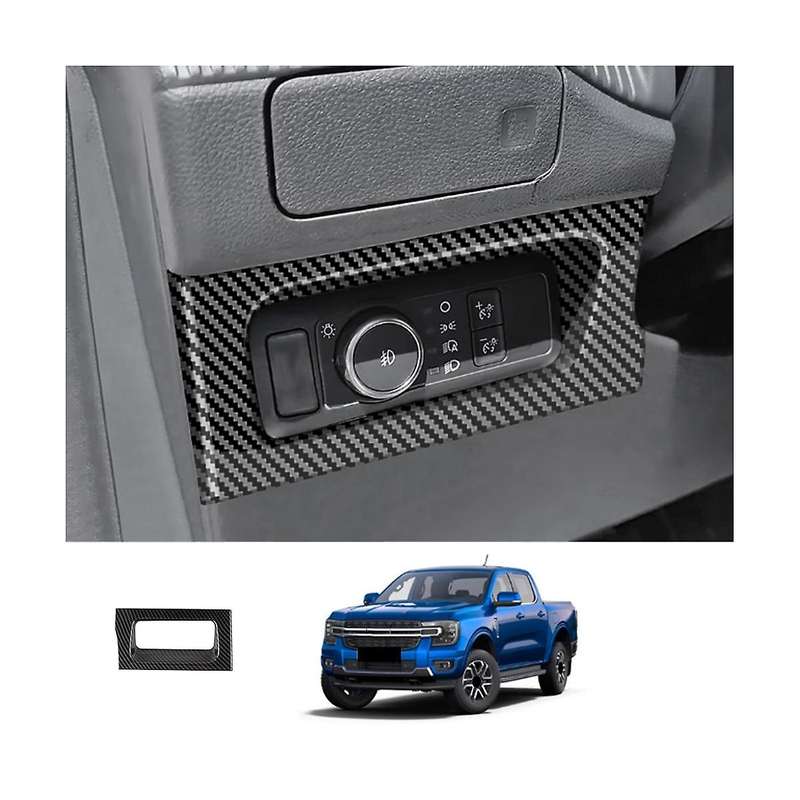Car Carbon Fiber Pattern Headlight Switch Panel Cover Trim for 2023+ Car Accessories