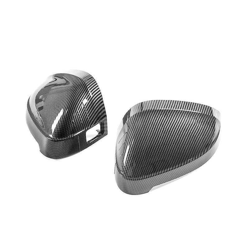 Car Carbon Fiber Pattern Rear Mirror Cover Shell Cap with Auxiliary Hole for A4l B9 2017-2021 8w0857