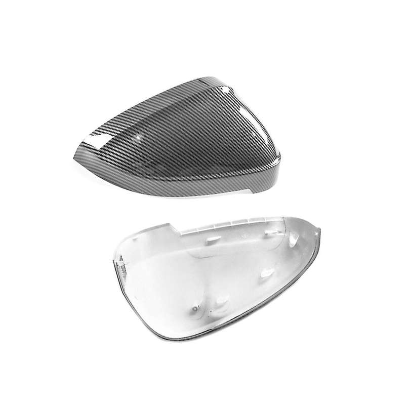 Car Carbon Fiber Pattern Rear Mirror Cover Shell Cap with Auxiliary Hole for A4l B9 2017-2021 8w0857