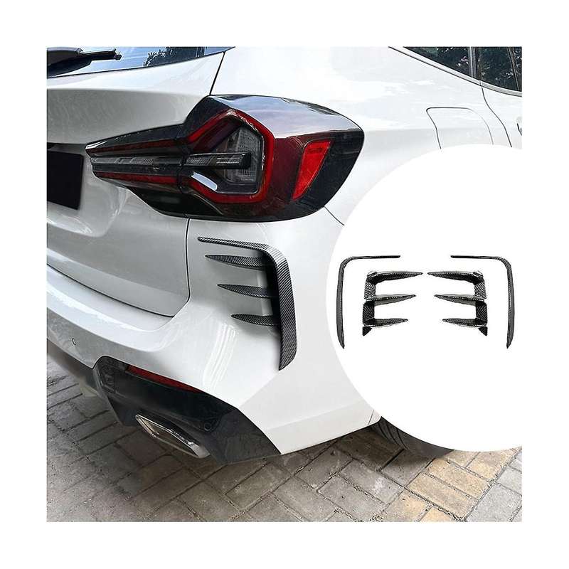 Car Carbon Fiber Pattern Rear Bumper Splitter Kit Spoiler Rear Canard Trim for X3 G01 2022-2023