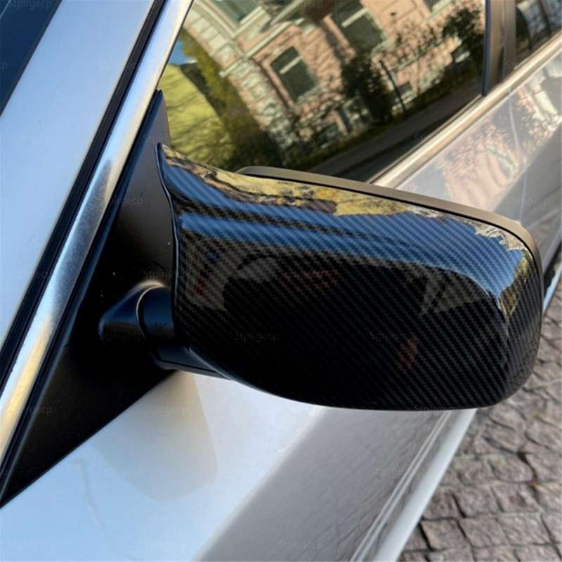 Car Carbon Fiber Pattern Ox Horn Rearview Side Mirror Cover for 5 Series E60 2004-2010 Car Accessori