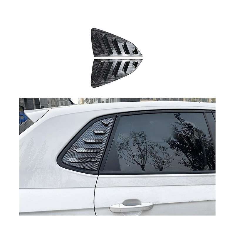 Car Carbon Fiber Pattern Rear Window Louver Shutter Cover Trim for Mk6 2018-2023