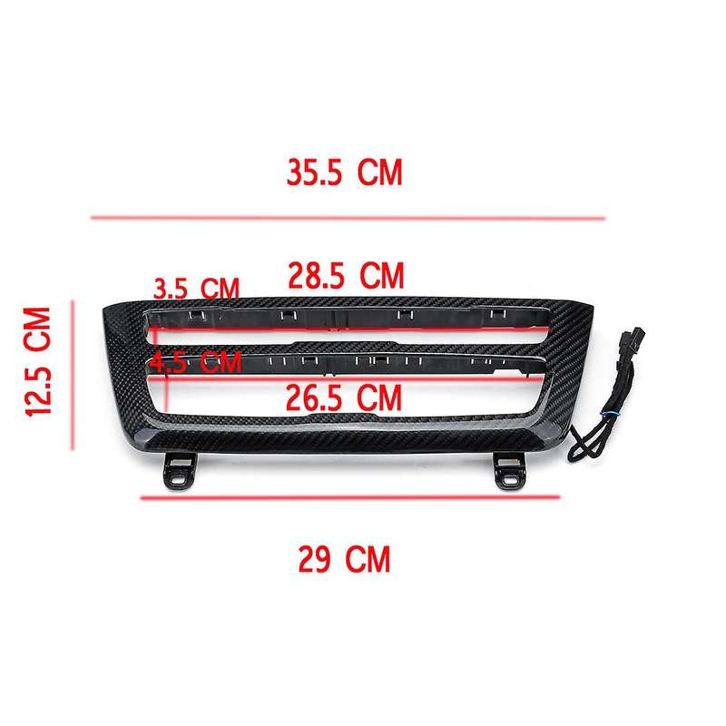 Car Carbon Fiber Radio Trim LED Ambient Light Interior Door AC Panel Decorative Light for 3 Series F