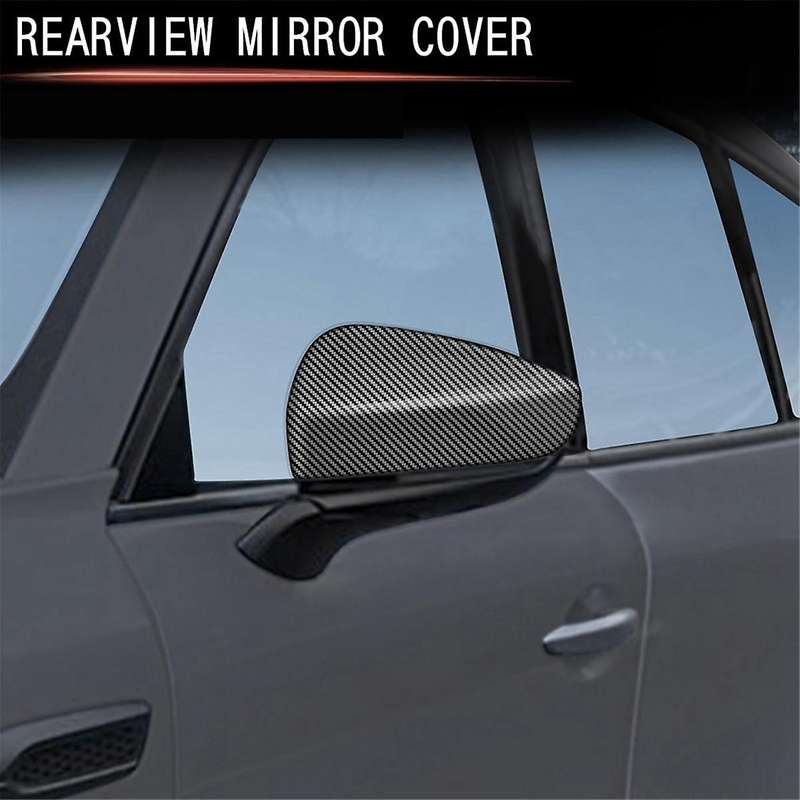 Car Carbon Fiber Pattern Rearview Side Mirror Cover Trim Frame Side Mirror Caps for -60 2022 2023