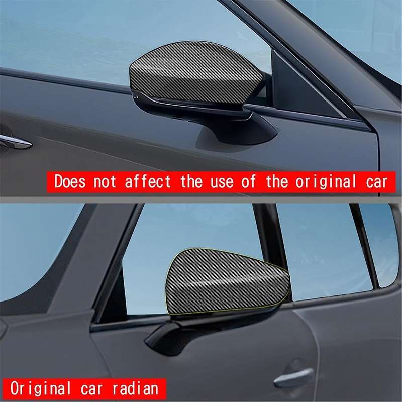 Car Carbon Fiber Pattern Rearview Side Mirror Cover Trim Frame Side Mirror Caps for -60 2022 2023