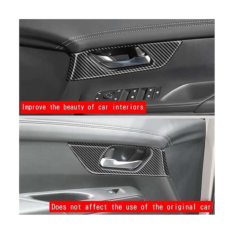 Car Carbon Fiber Pattern Texture Front Door Inner Handle Bowl Cover Trim for C28 2022-2023 Car Acces