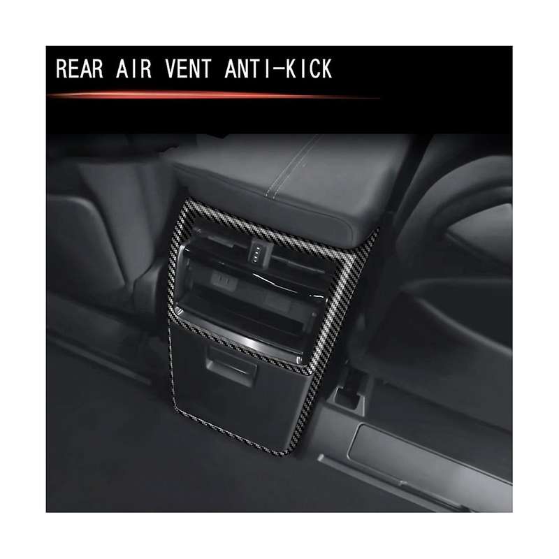 Car Carbon Fiber Rear Air Condition Vent Outlet Frame Anti-kick Panel Cover Trim for Alphard 40 Seri