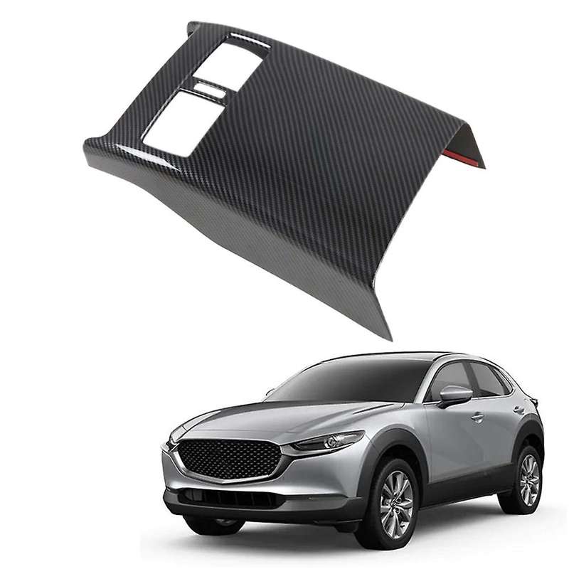 Car Carbon Fiber Rear Air Condition Vent Outlet Frame Anti-kick Panel Cover Trim for -30 Cx30 2020