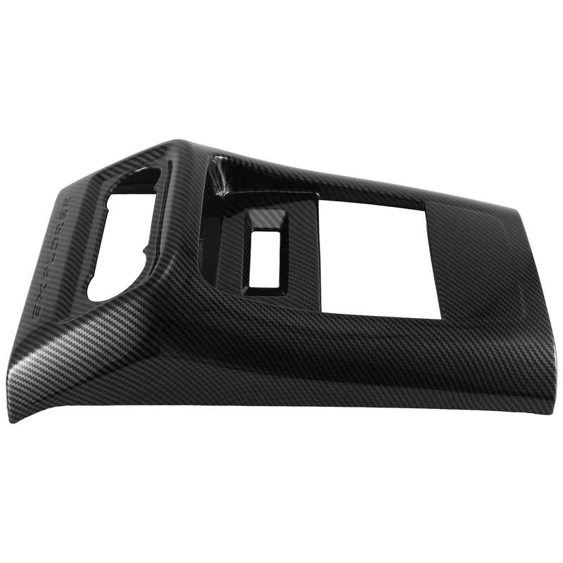 Car Carbon Fiber Rear Air Condition Vent Outlet Frame Anti-kick Panel Cover for Explorer 2022 2023