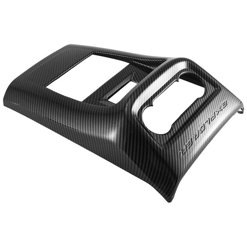 Car Carbon Fiber Rear Air Condition Vent Outlet Frame Anti-kick Panel Cover for Explorer 2022 2023
