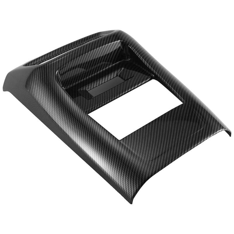 Car Carbon Fiber Rear Air Condition Vent Outlet Frame Anti-kick Panel Cover for Explorer 2022 2023
