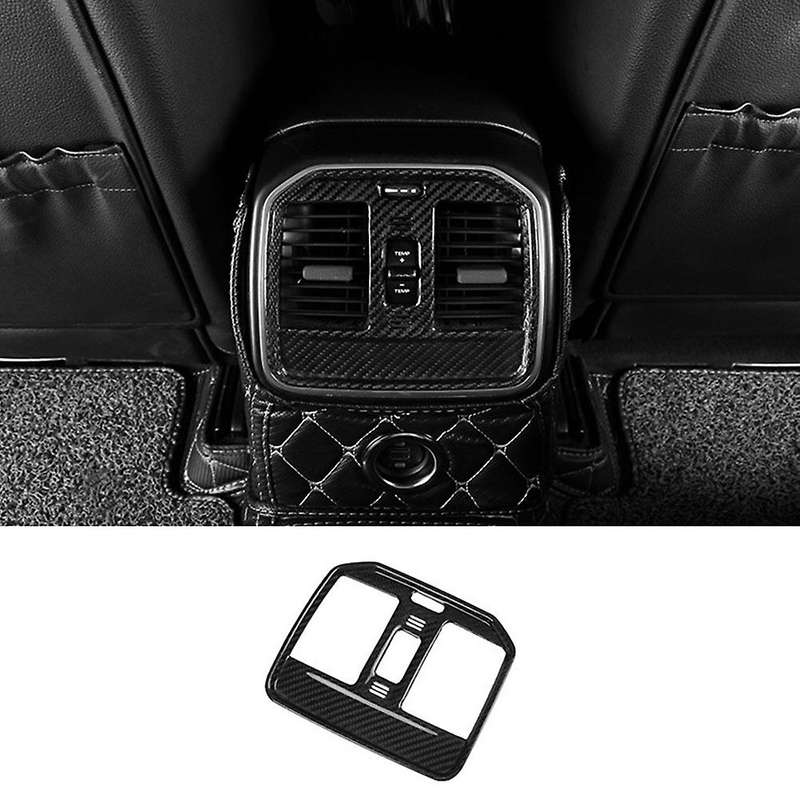 Car Carbon Fiber Rear Air Outlet Vent Cover Decor Frame for 2015-2020