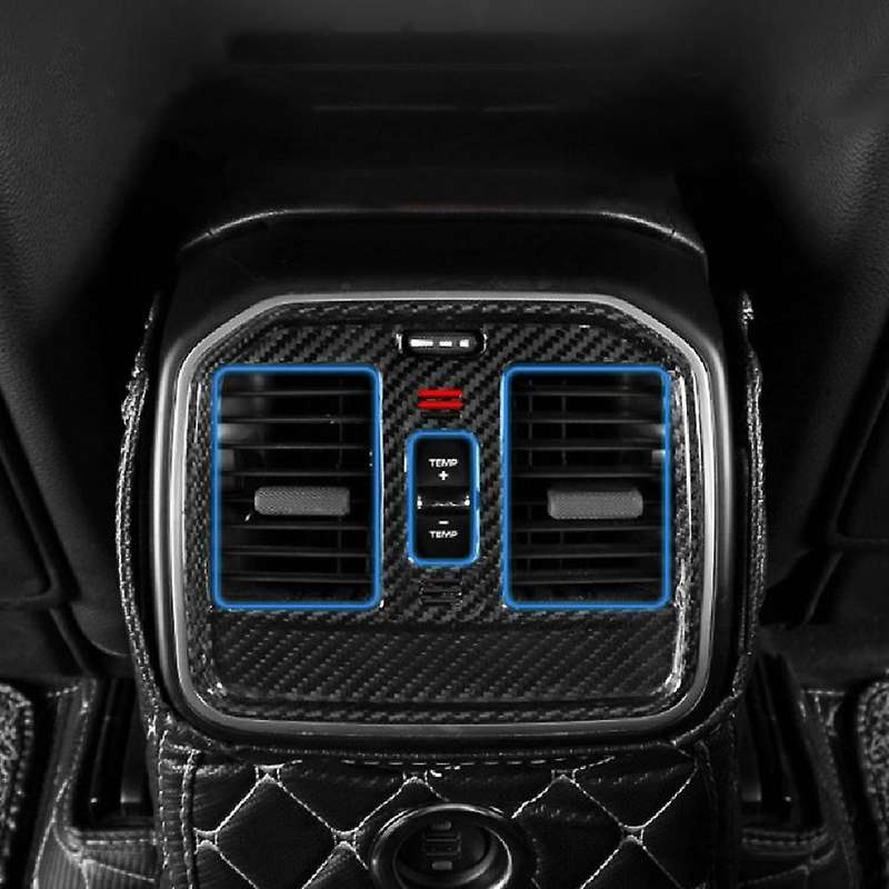 Car Carbon Fiber Rear Air Outlet Vent Cover Decor Frame for 2015-2020