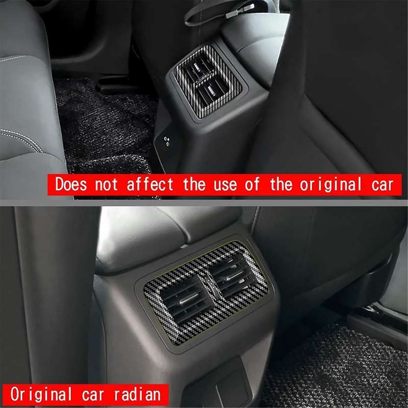 Car Carbon Fiber Rear Air Conditioner Vent Outlet Trim Inner Frame for -60 2022-2023 RHD Car Accesso