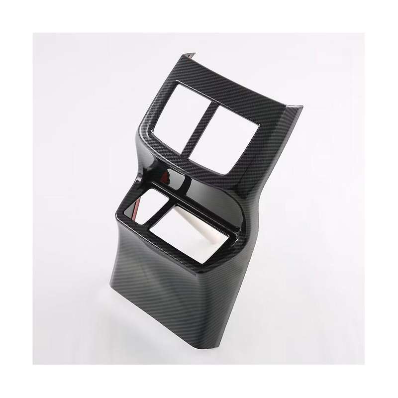 Car Carbon Fiber Rear Air Condition Vent Outlet Frame Anti-kick Panel Cover Trim for Seltos 2022 20