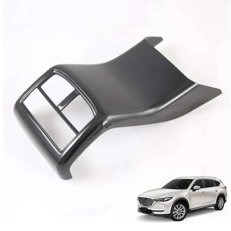 Car Carbon Fiber Rear Air Condition Vent Outlet Frame Cover Trim for -8 8 CX8 2017 2018