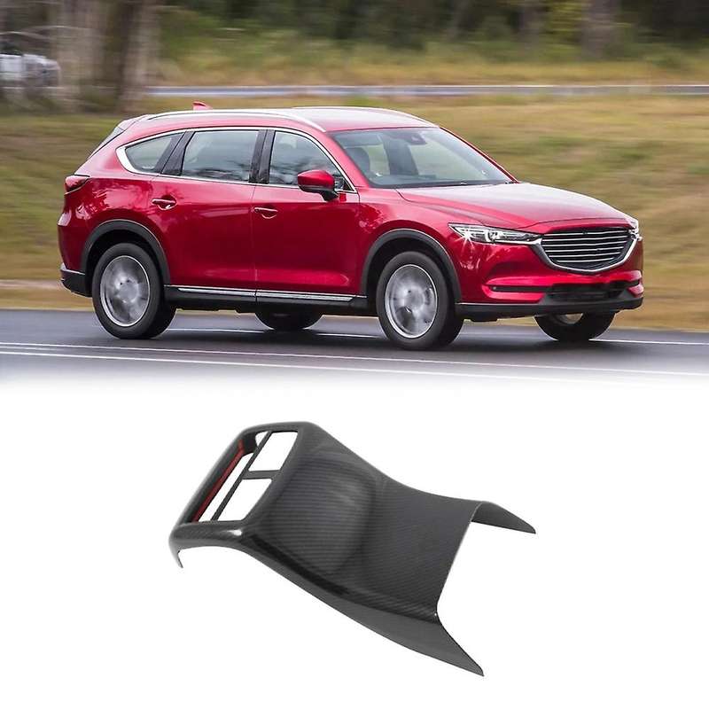 Car Carbon Fiber Rear Air Condition Vent Outlet Frame Cover Trim for -8 8 CX8 2017 2018
