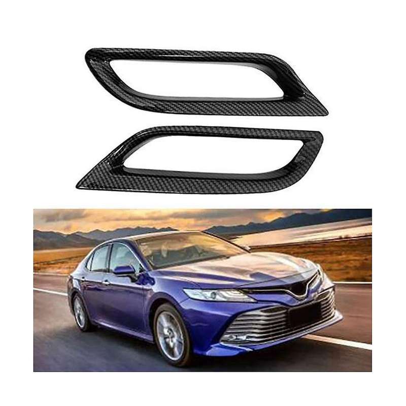 Car Carbon Fiber Rear Tail Fog Light Lamp Frame Cover Trim for L/le/xle 2018-2020