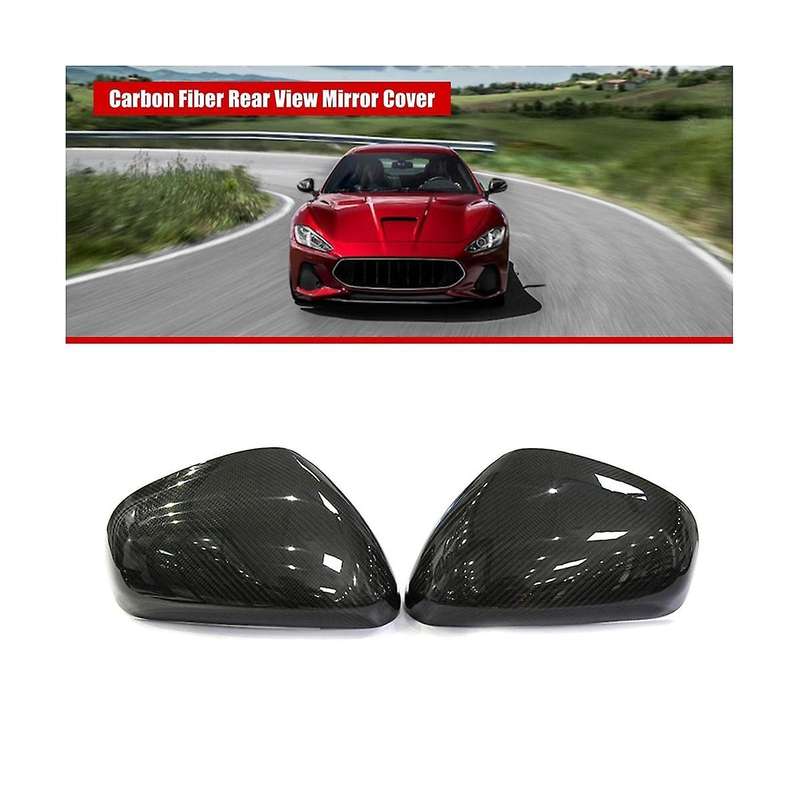 Car Carbon Fiber Rear View Mirror Cover for & Gran Quattroporte Style Mirror Caps