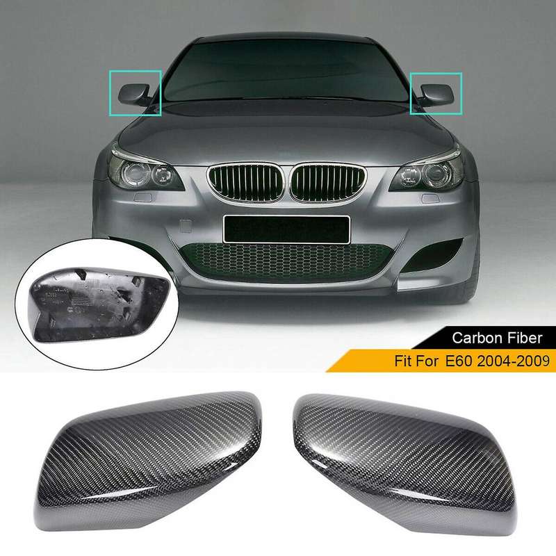 Car Carbon Fiber Rear View Mirror Cover Side Mirror Cap for - E60 2004-2009 Accessories