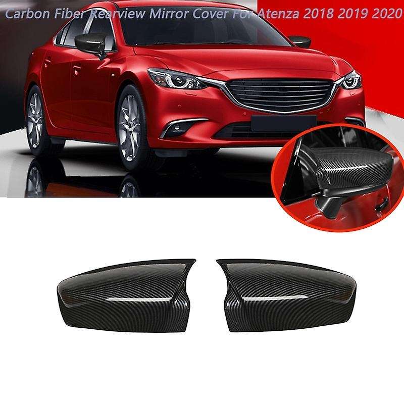 Car Carbon Fiber Rear View Mirror Cover Side Mirror Trim for 6 Atenza 2018 2019 2020