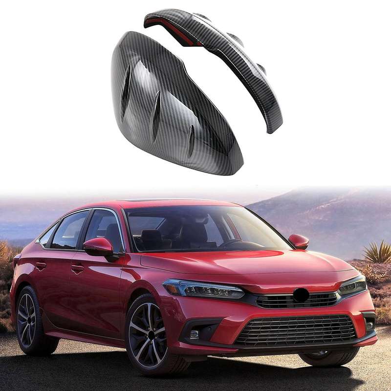 Car Carbon Fiber Rear View Rearview Side Glass Mirror Cover Trim Frame Side Mirror Caps for 11Th 202