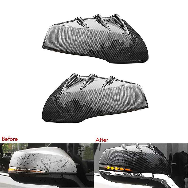 Car Carbon Fiber Rear View Rearview Side Glass Mirror Cover Trim Frame Side Mirror Caps for Alphard